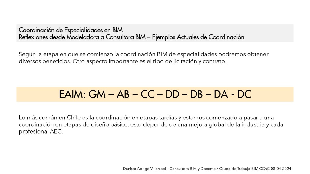 Presentación para CChC / 8 de abril de 2024 por Danitza Abrigo – Consultora BIM y Docente / 19 Ejemplos Actuales de Coordinación
DaniBIM